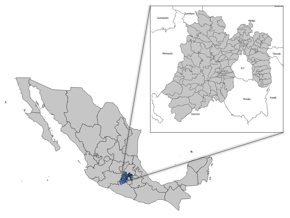 Ubicación geográfica del Estado de México