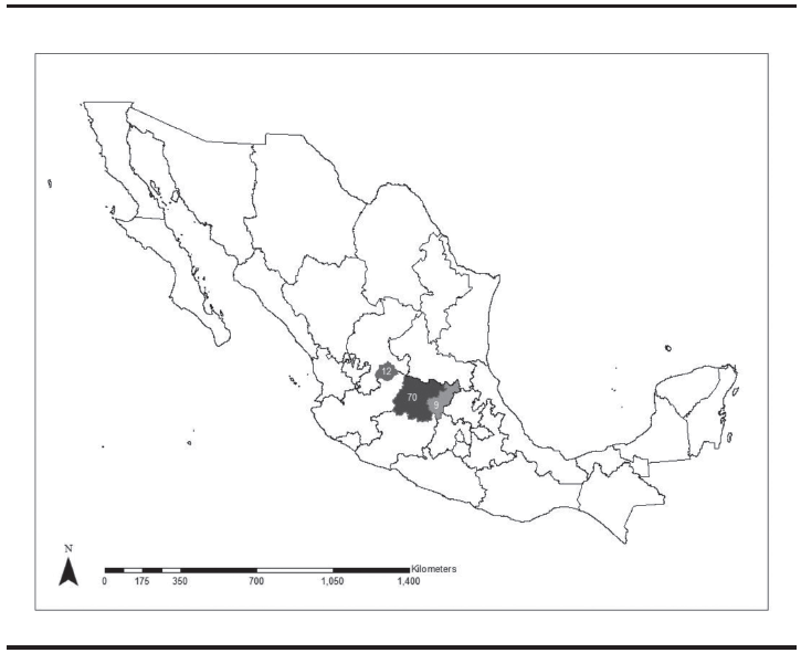 Distribución de la muestra de empresas por estados del Bajío en México
