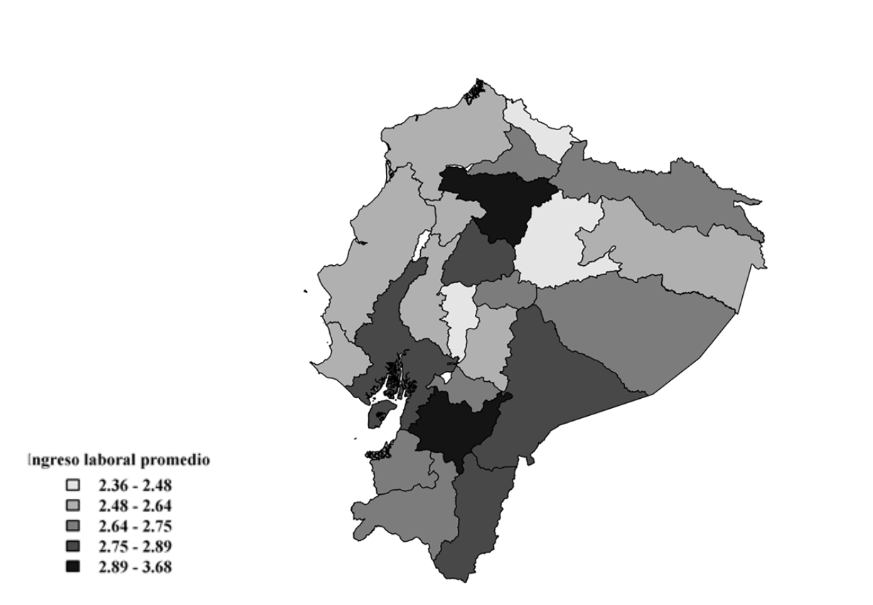 Ingreso laboral por hora según provincias
