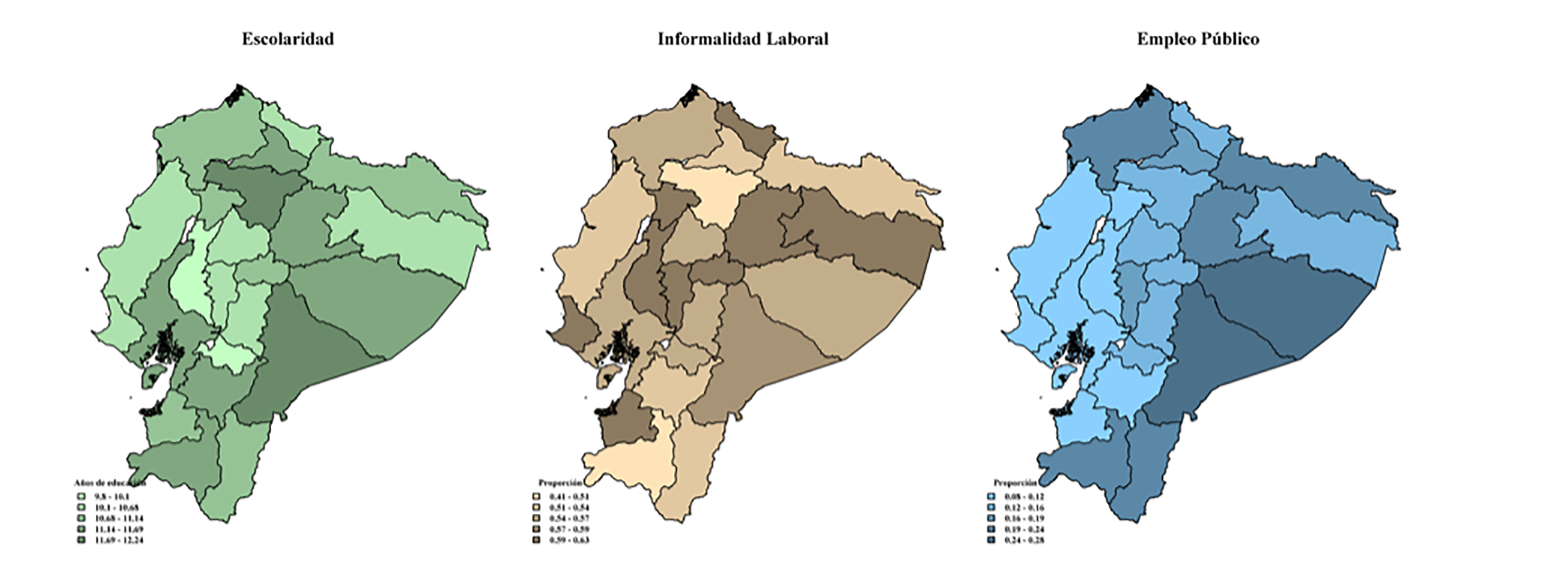 Educación, informalidad laboral y empleo público por provincia