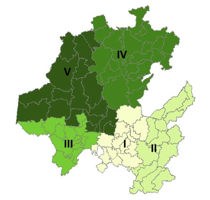 Municipios que conforman las macro-regiones